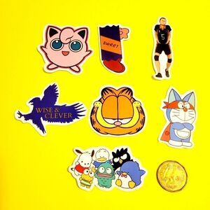 3/$20 brand new 7pc waterproof stickers